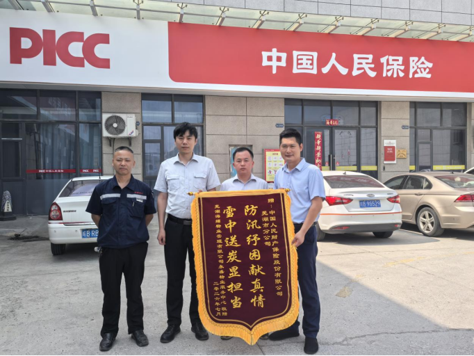 风雨同舟共防汛  锦旗致谢显担当——人保财险芜湖市分公司收到防汛致谢锦旗